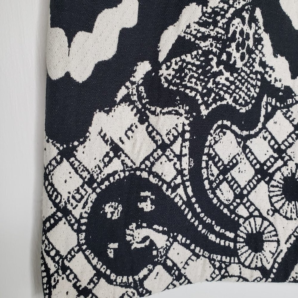 Desigual Great‎ Moments Skirt 40 M/8 Black Ivory Jacquard Textured Boho Artsy - Picture 3 of 9